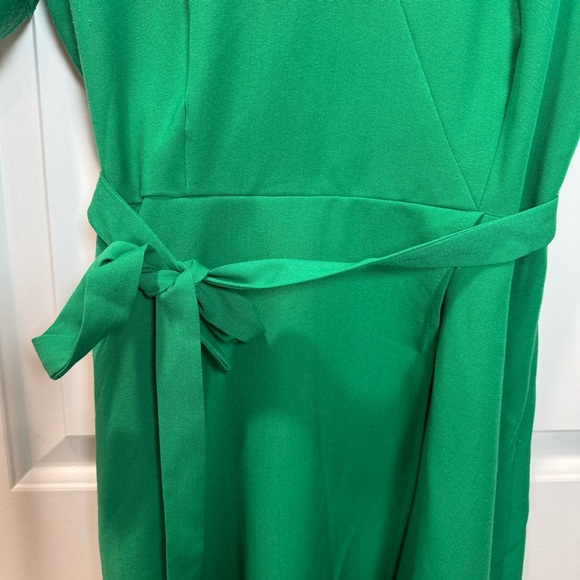 Sharagano Vibrant Green Midi Dress with Tie Sleeves size 6 - Picture 5 of 16